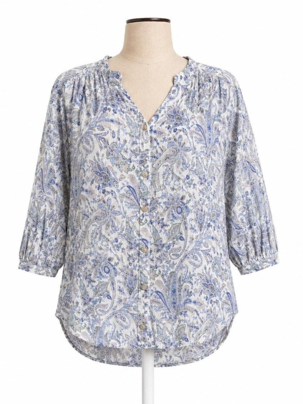 Anthropologie Pilcro Blue Paisley Kiera Blouse
